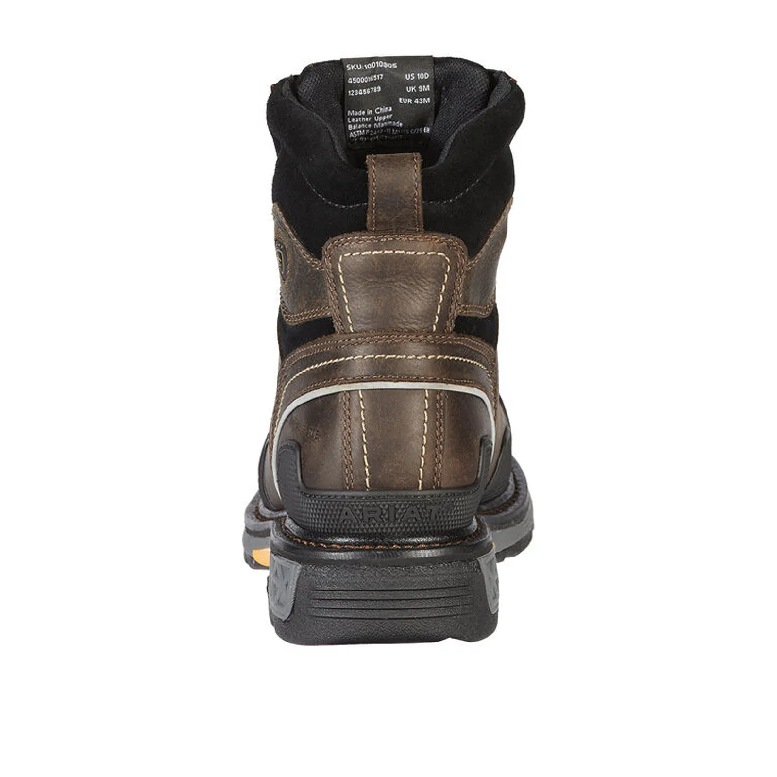 Steel Toe Lace Up Work Boots Ariat OverDrive 6" Composite Toe Work Boot (Men) - Dark Brown