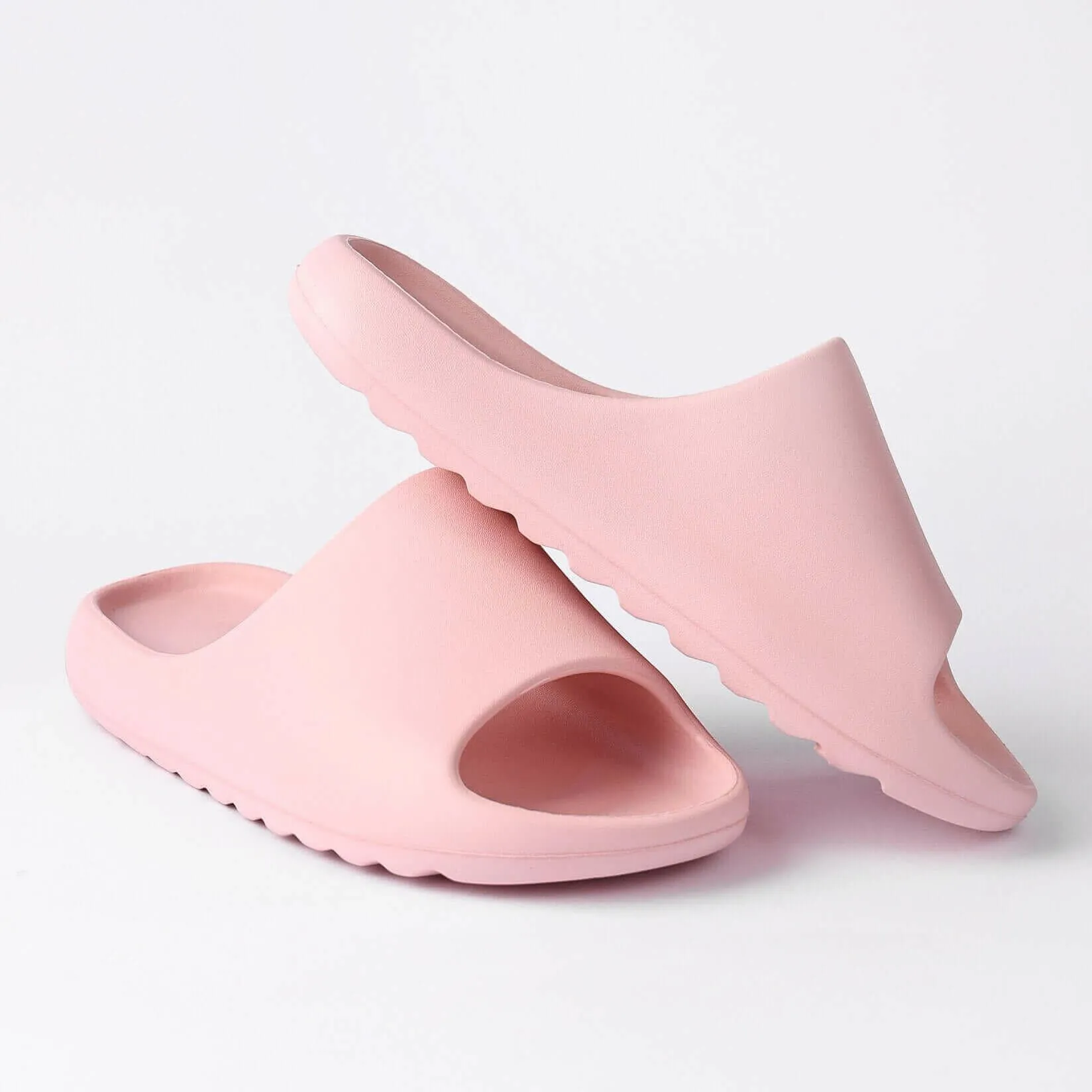 Cloud Pillow Slippers for Women - Pink Shower Shoes for College Dorm Camp Slides