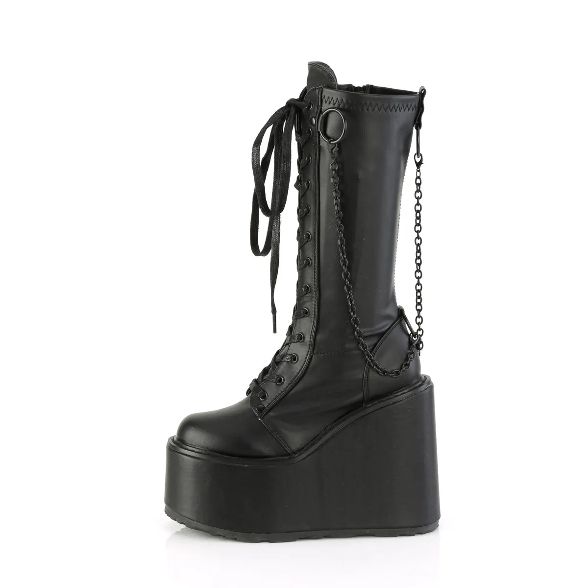 5 Inch Platform SWING-150 Black Pu Light Work Boots Composite Toe