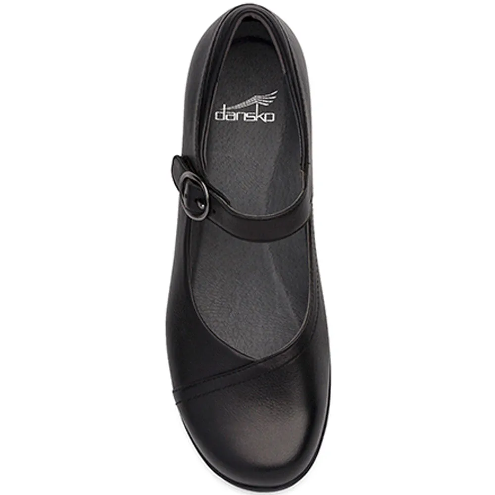 Dansko Fawna Mary Jane Black Leather (Women's) Best Waterproof Shoes For Flat Feet