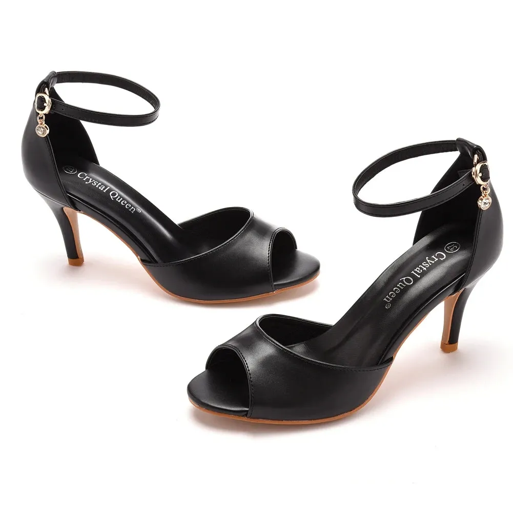 Sandals Party Dance Pumps 7CM High Heels Banquet Wedding Shoes Tie Up Dress Shoes