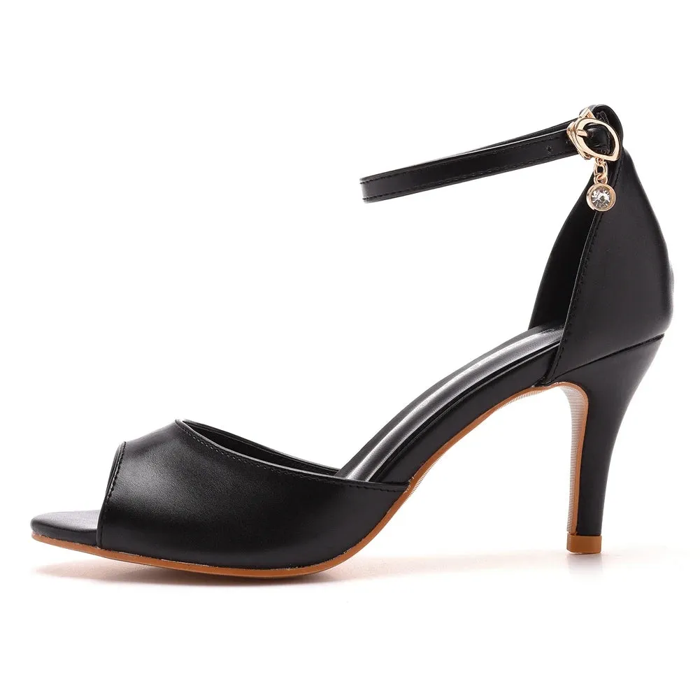 Sandals Party Dance Pumps 7CM High Heels Banquet Wedding Shoes Girls Dress Shoes Size 3