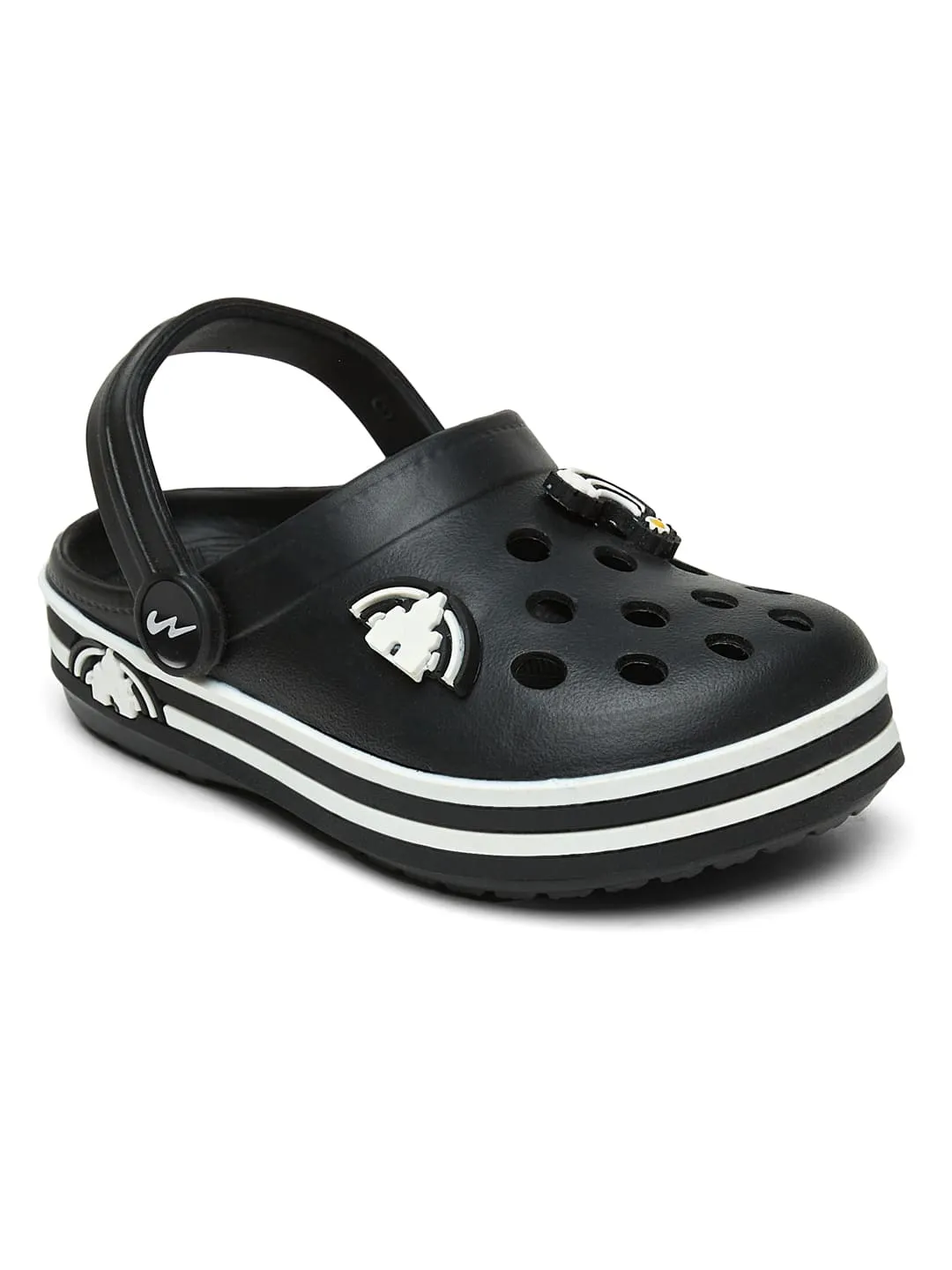 GC-9001K Black Kid's Clogs Socks On Sandals