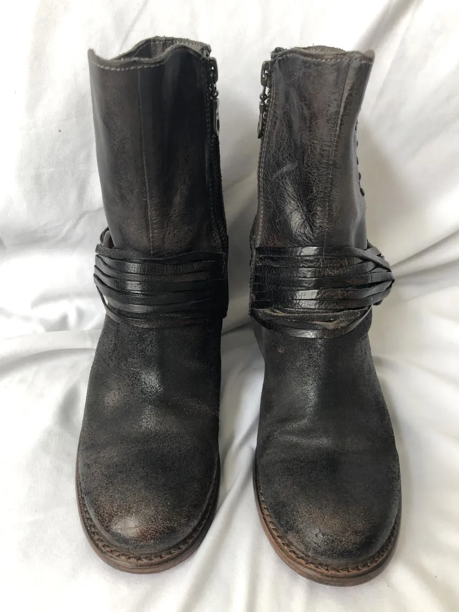 Customize Adidas Shoes Bed Stu Rea Size 5.5 - 6 Brown Leather O-ring Bootie