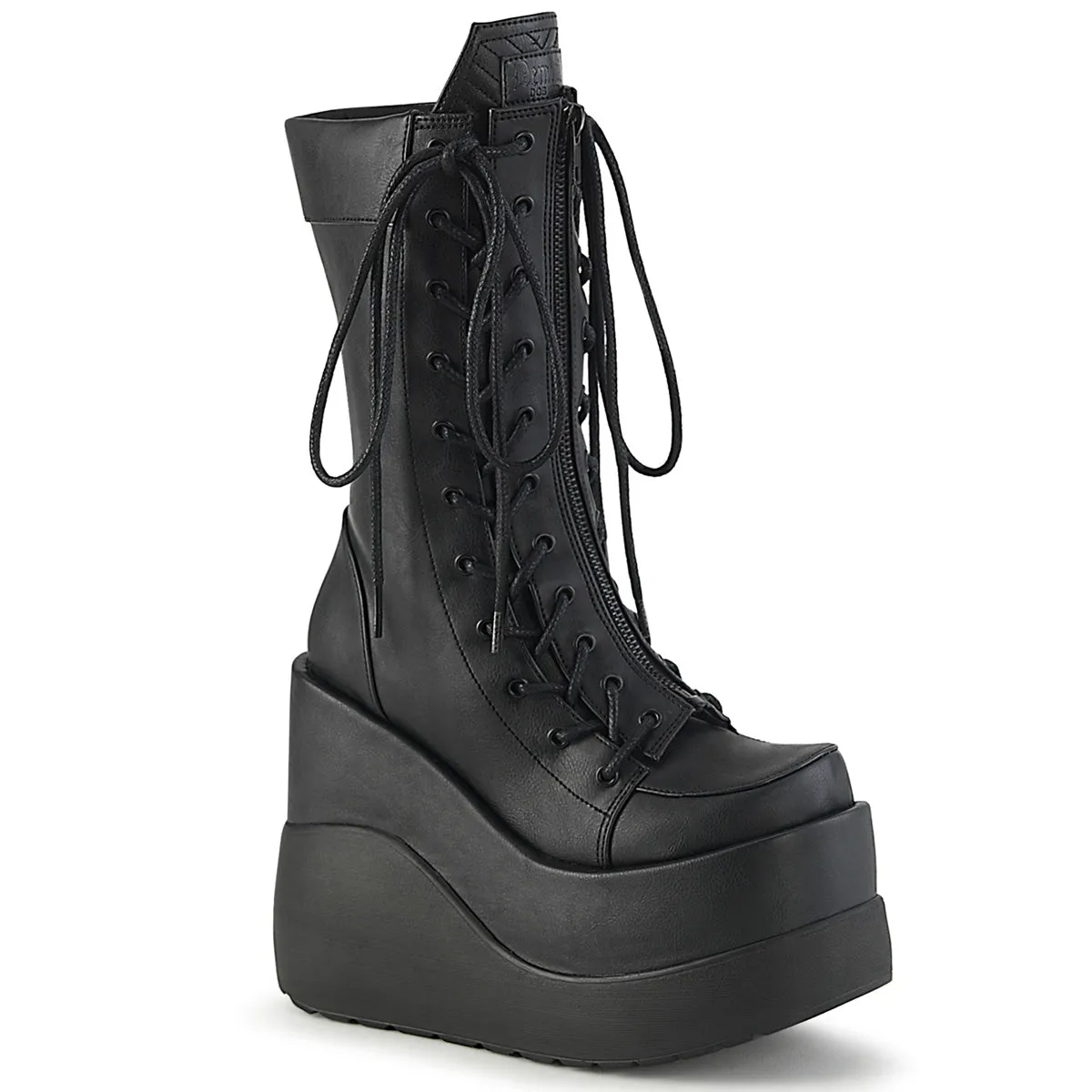 5 Inch Wedge Platform VOID-118 Black Good Work Boots For Winter