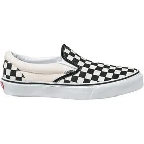 Vans UY Classic Slip-On (Checkerboard) Black/White - Kids Grey Leather Tennis Shoes