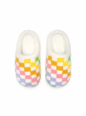 Essie Slippers Kids Rainbow Checker Slippers