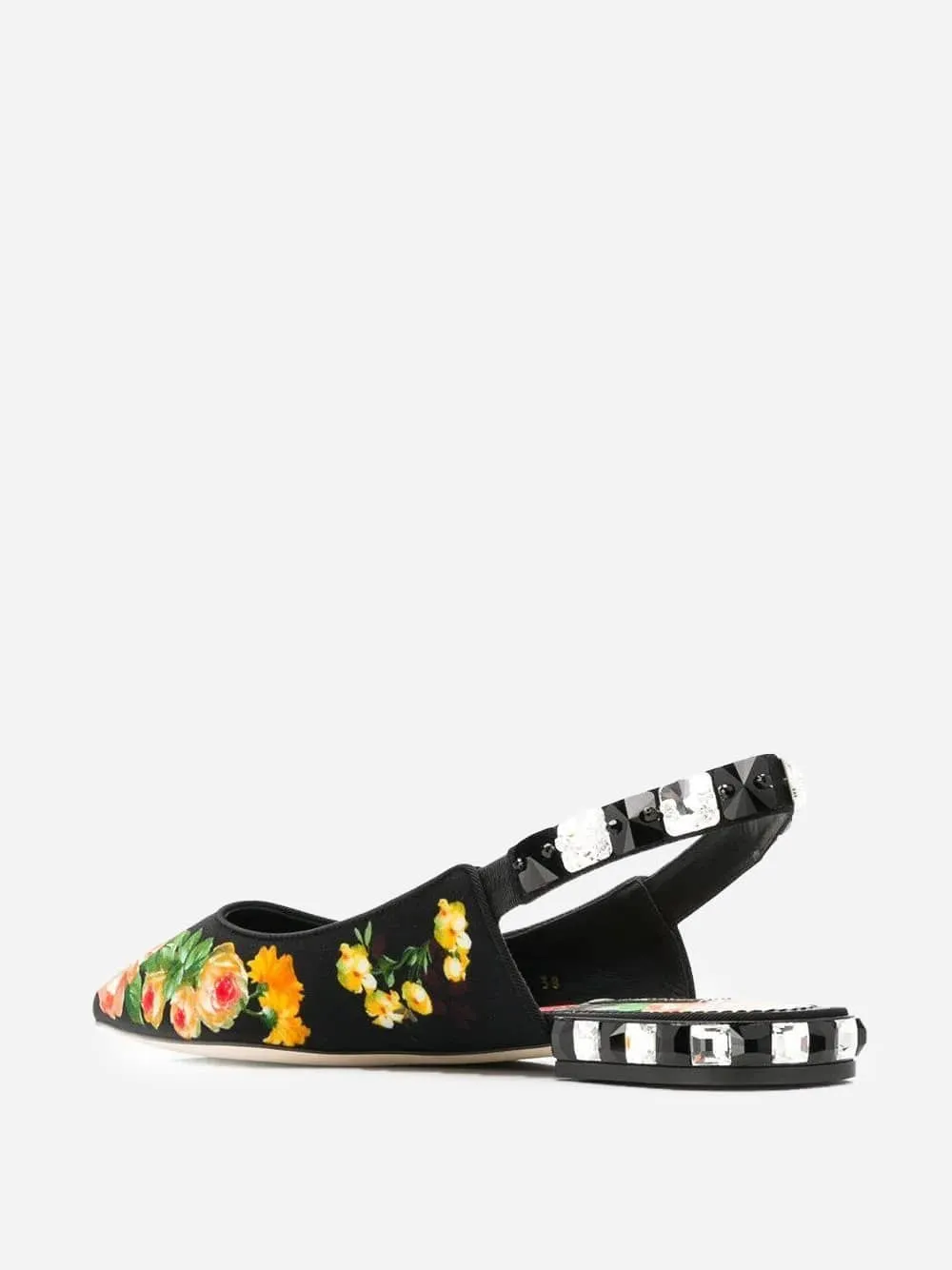 Round Toe Flat Shoes Floral Embellished Flat Sandals