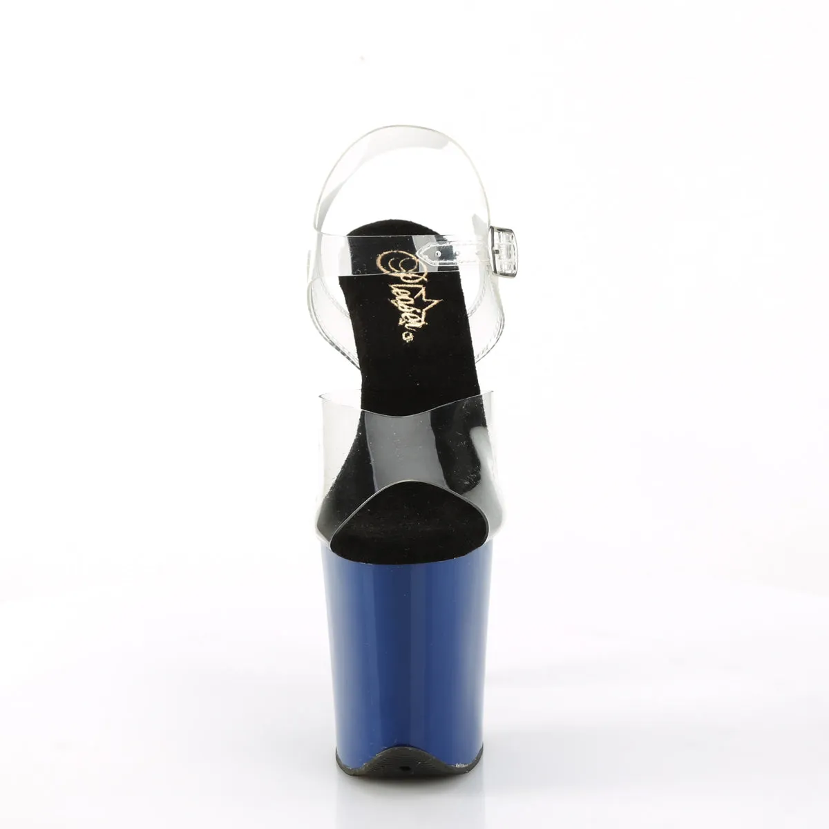 FLAMINGO-808 Pleaser Clear/Royal Blue Sexy Platform Shoes (Pole Dancing Heels) Most Comfortable Shoes Asics