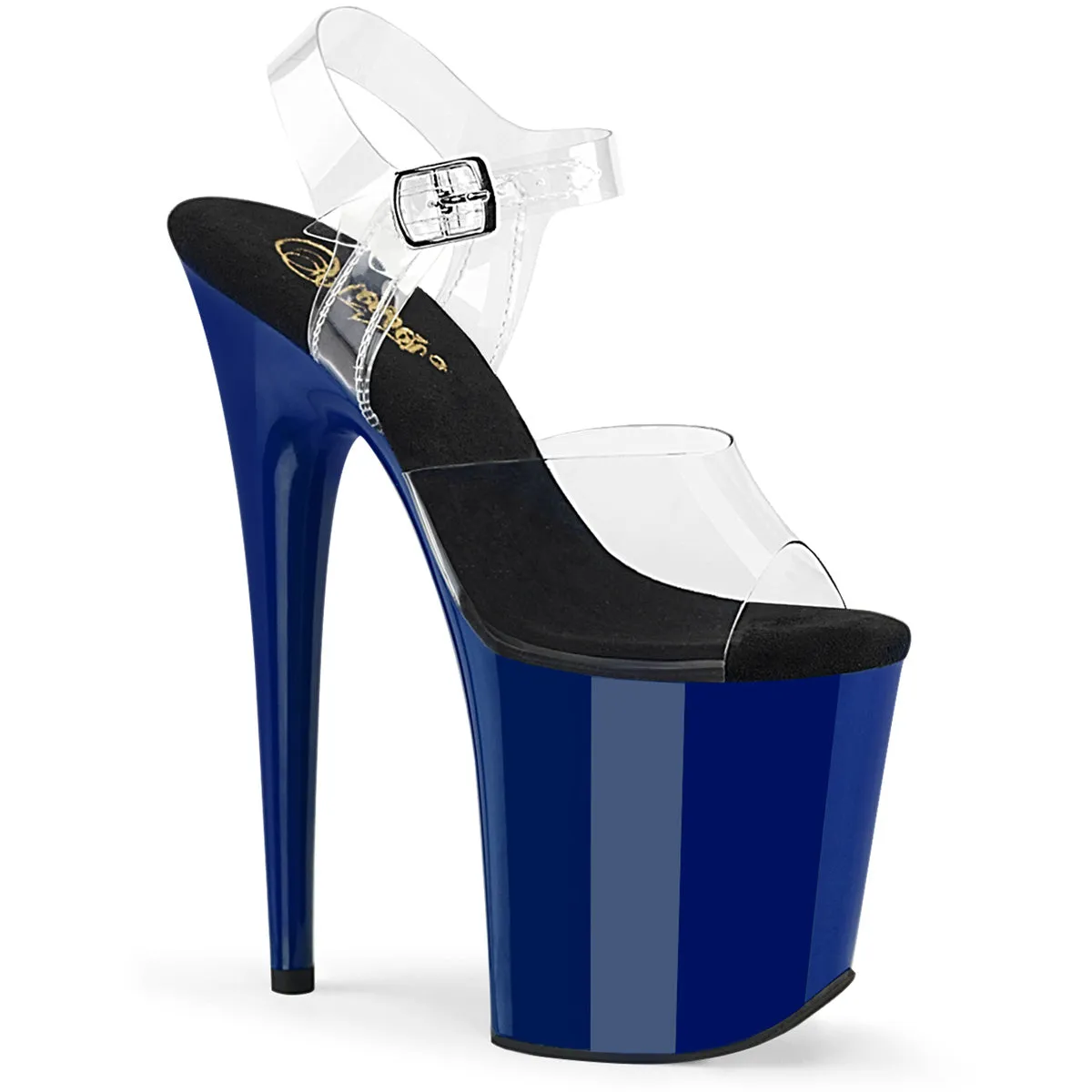 FLAMINGO-808 Pleaser Clear/Royal Blue Sexy Platform Shoes (Pole Dancing Heels) Sydney Marathon Asics Shoes