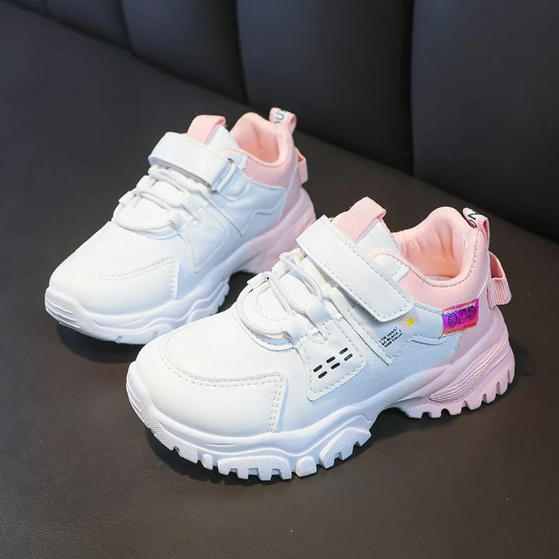 2022 Fashion Sneakers for Girls Designer Leather Platform Sneakers for Kids Casual Sports Children Tennis Shoes Girls 4-10 Years Tennis Shoes Nb