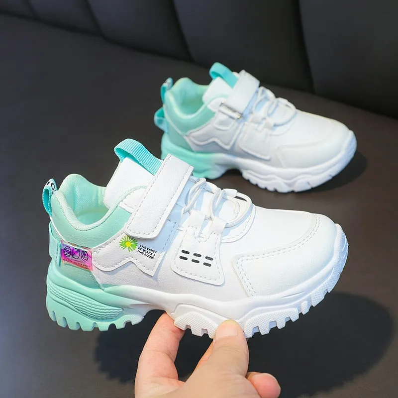 2022 Fashion Sneakers for Girls Designer Leather Platform Sneakers for Kids Casual Sports Children Tennis Shoes Girls 4-10 Years Browns Tennis Shoes