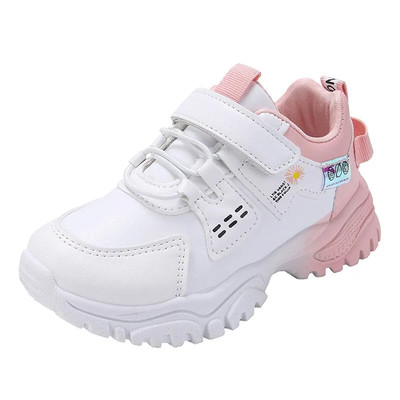 2022 Fashion Sneakers for Girls Designer Leather Platform Sneakers for Kids Casual Sports Children Tennis Shoes Girls 4-10 Years Ked Tennis Shoes