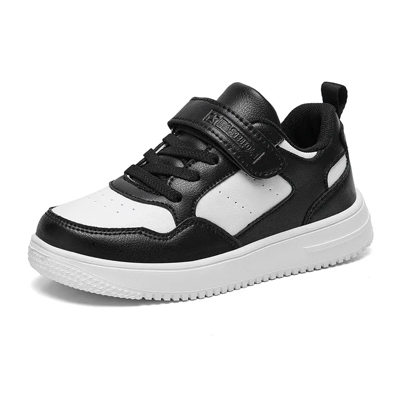 Children Sneaker Boys Shoes Leather Flat Kids Black White Shoes for Girl Lightweight Sports Tennis Boy Sneaker Softest Tennis Shoes