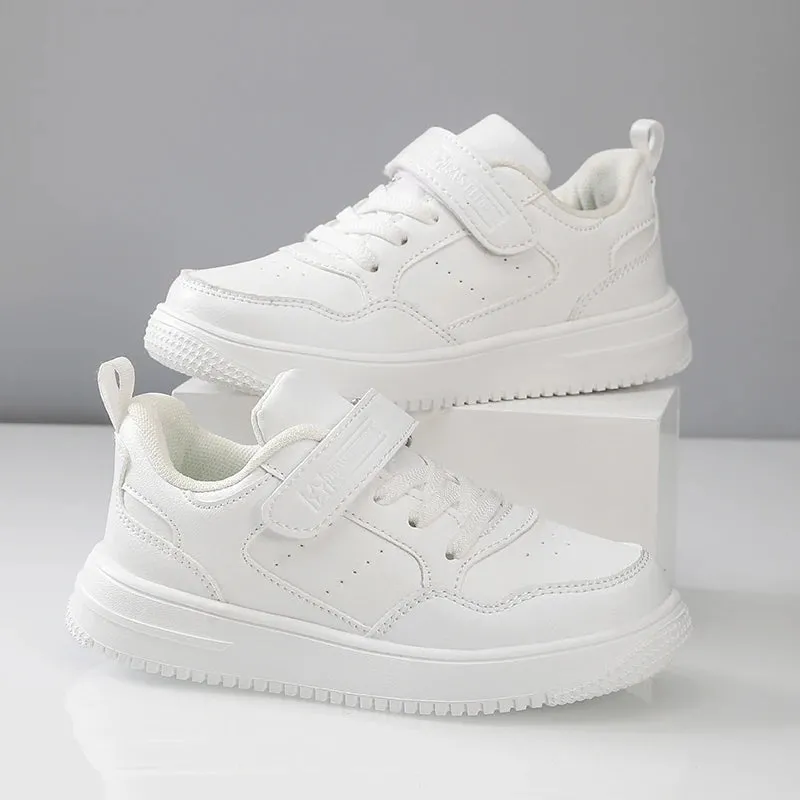 Best Tennis Shoe With Arch Support Children Sneaker Boys Shoes Leather Flat Kids Black White Shoes for Girl Lightweight Sports Tennis Boy Sneaker