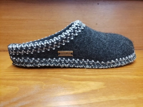 Haflinger AS classic slipper charcoal 611002-77 Walk Ready Flexible Construction