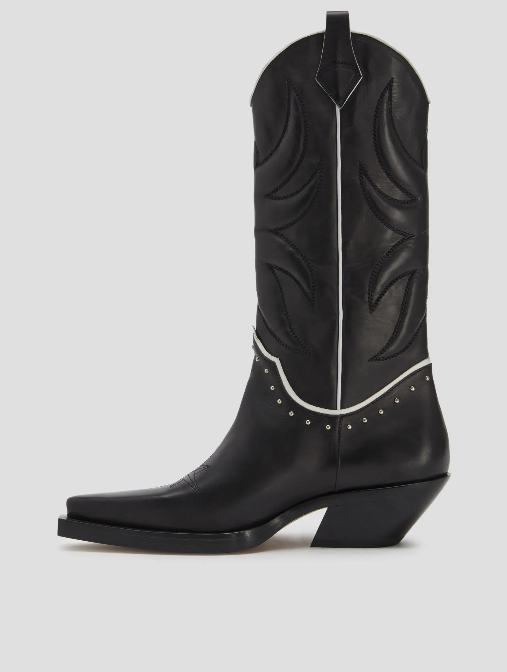 TERENCE WESTERN BOOT IN BLACK VACCHETTA Grey Suede Boots