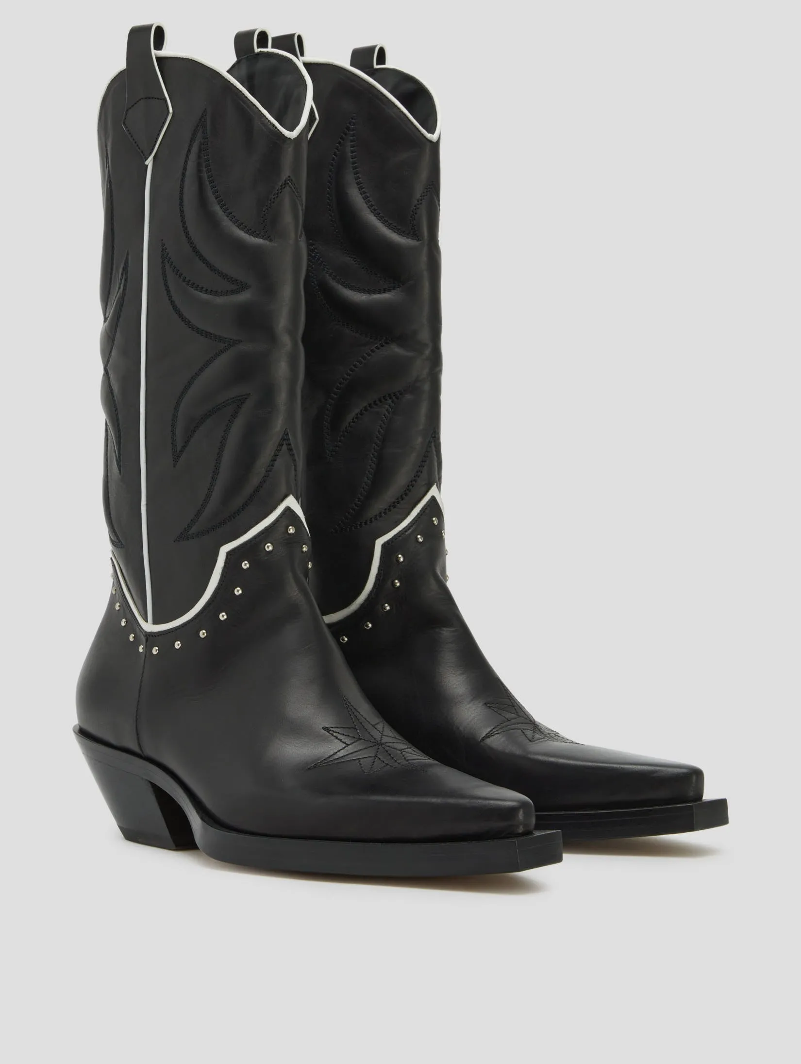 TERENCE WESTERN BOOT IN BLACK VACCHETTA Fashion Riding Boots