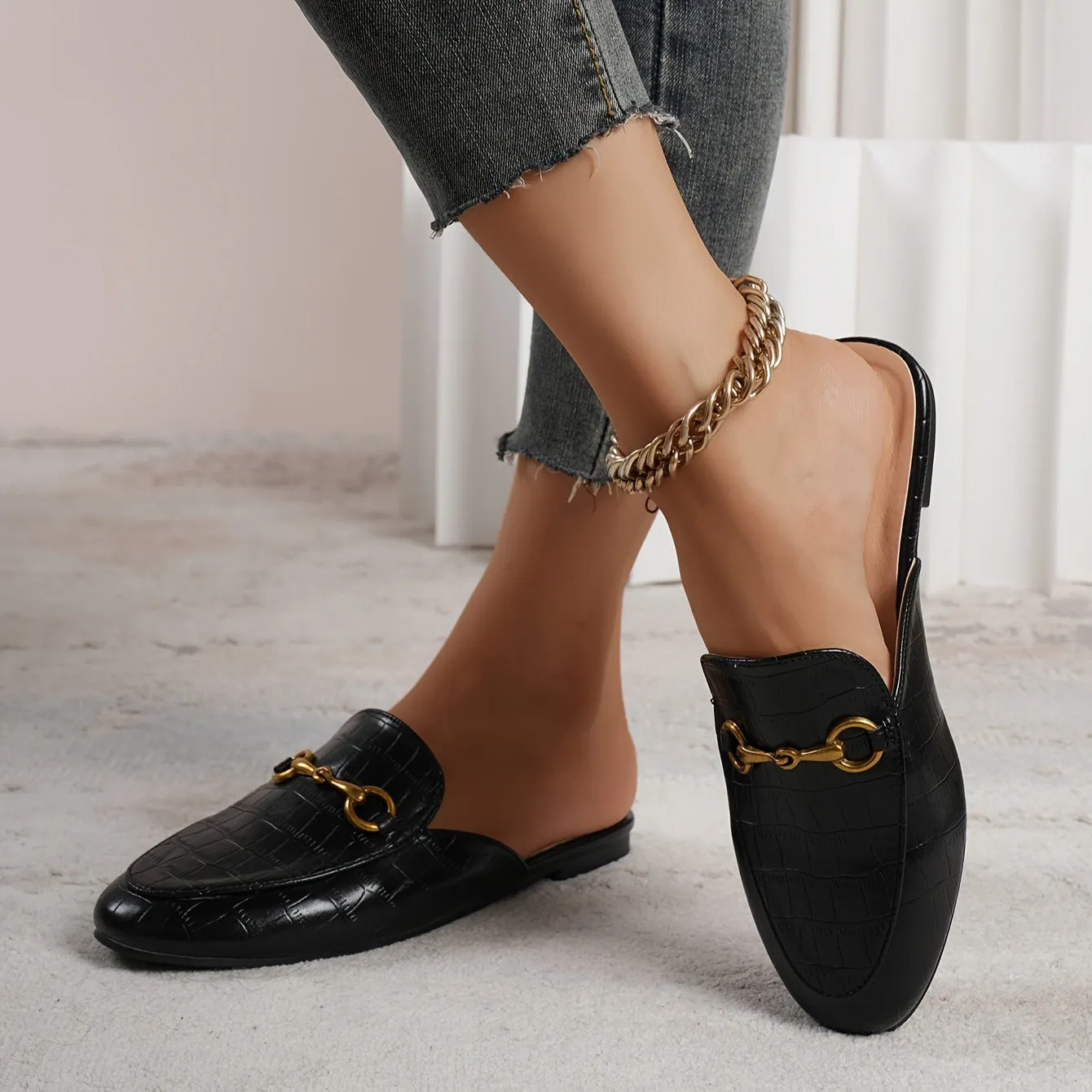 TGC lan Mules | Minimalist Flats for Office & Casual Wear Lifting In Flat Shoes