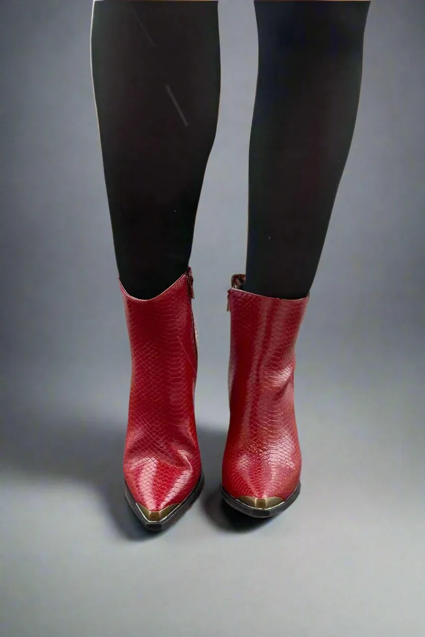 The Frankie - Red Pointed Toe Booties Wide Shoes Adidas