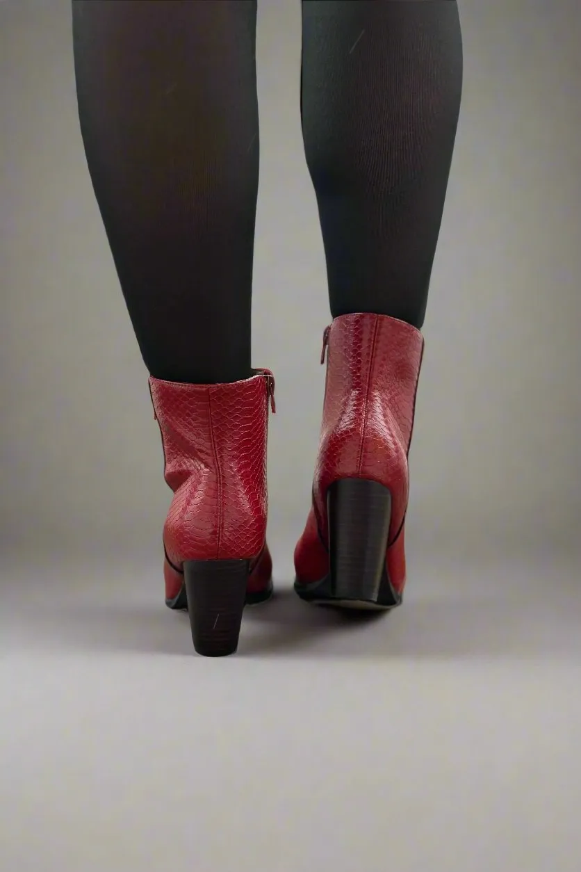 The Frankie - Red Pointed Toe Booties Most Expensive Shoes Of Adidas