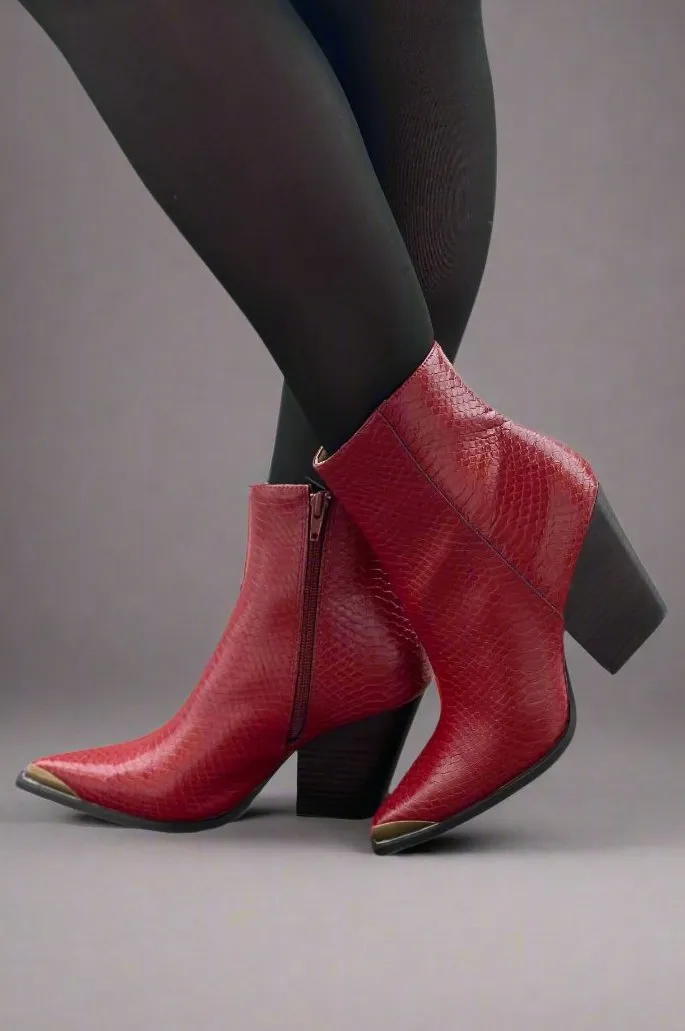 The Frankie - Red Pointed Toe Booties Adidas Tech Response 2.0 Golf Shoes