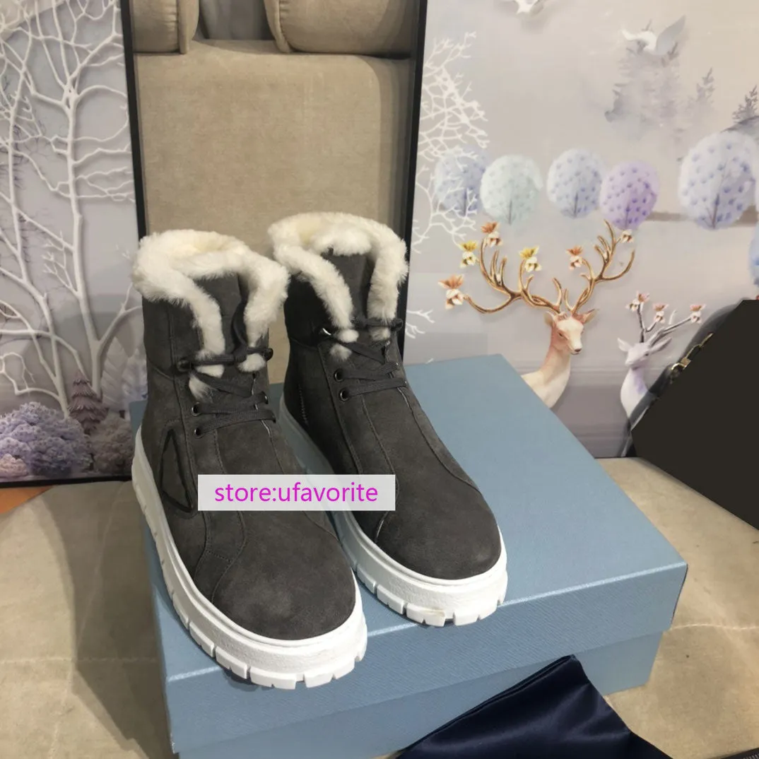 Timberland Boots Snow Proof Thick bottom fleece Suede lace up snow boots warm women high quality 35-41