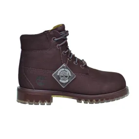 Timberland 6 Inch TPU Outsole Waterproof Suede Premium Little Kids Boots Red Hiking Boots With Rocker Sole