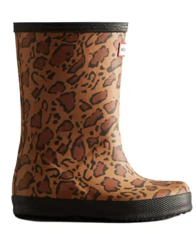 Hunter Big Kids Original Leopard Print Wellington Boots Over The Knee Boots Wide Calf