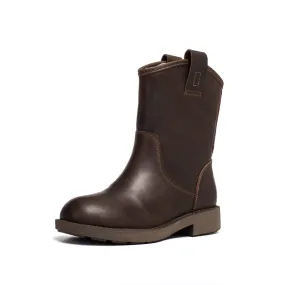 Western Cowboy Boots Handmade Top Cowhide Snow Boots Fleece Lined Black/Coffee/White Nevados Snow Boots