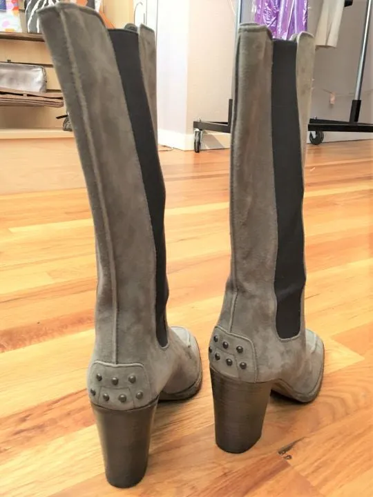 TOD'S Size 6.5 Olive Gray Suede Boots - $695 RETAIL Adidas Ballet Shoes Taekwondo