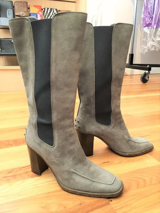 Nc State Adidas Shoes TOD'S Size 6.5 Olive Gray Suede Boots - $695 RETAIL