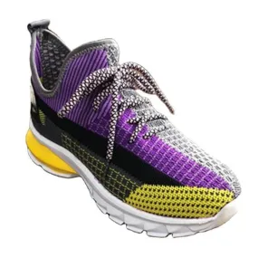 Toe Flat-bottom Flying Knit Sneakers Women Emerald Flat Shoes