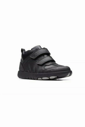 Sneakers Breathable Design Clarks Rex Hop Kid black leather