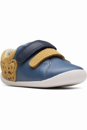 Shockproof Supportive Design Clarks Roamer Race toddler denim blue