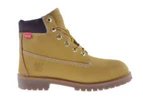 Timberland Big Kids 6 Inch Premium Weather Proof Boot Wheat/Nubuck 4e Wide Hiking Boots