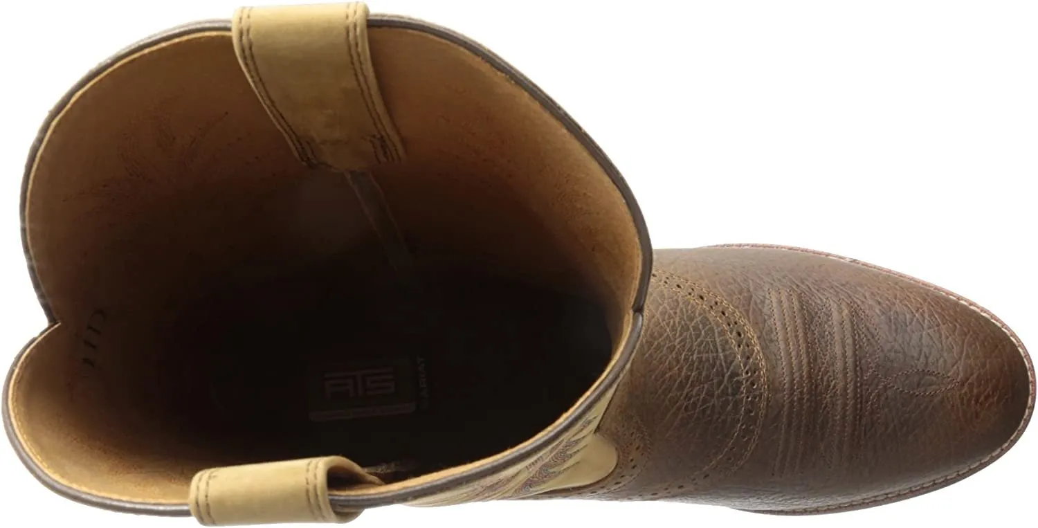 Best Work Boots For Masonry Ariat Men's Heritage Stockman Western Boot, Tumbled Brown Beige