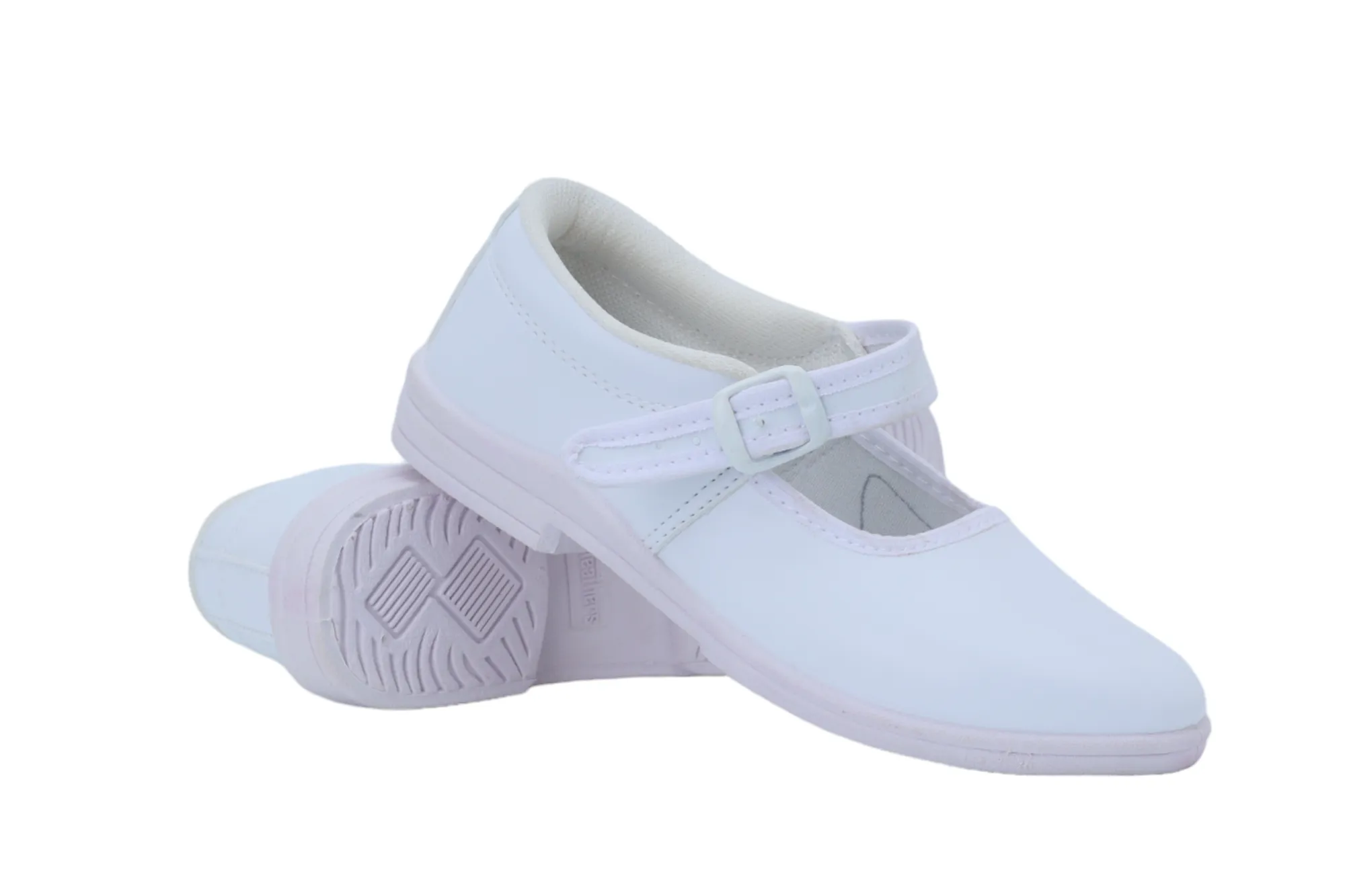 Boots Sparkle School Shoes Girls (White 11  Yrs) 59920