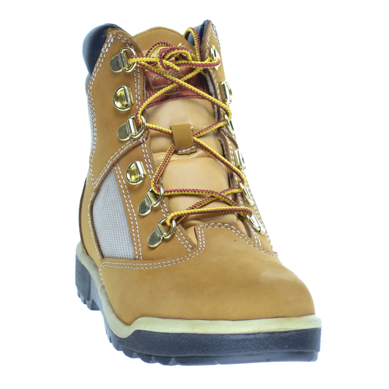 Timberland 6 Inch Big Kid's Field Boots Wheat Nubuck Hiking Boots With Zipper On Side