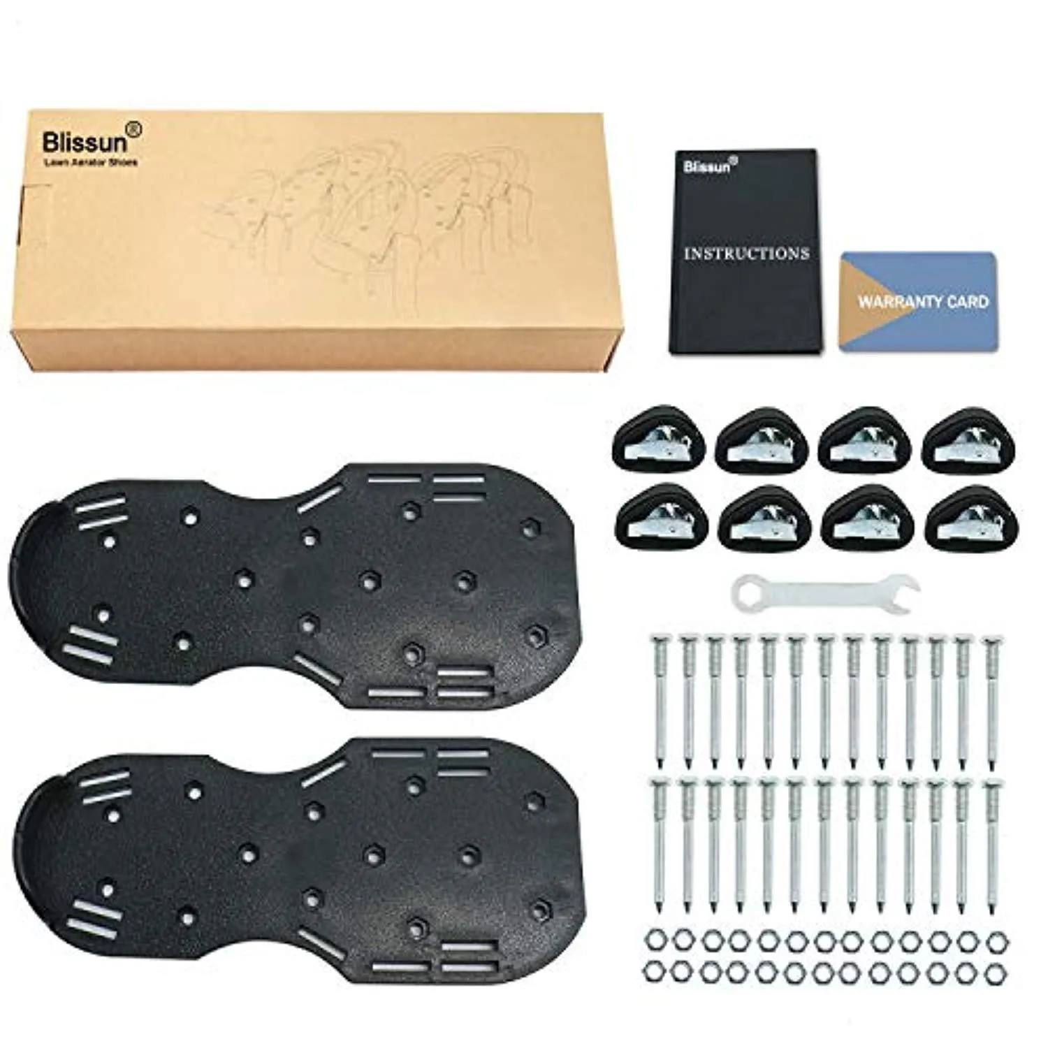 Asics Wrestling Shoe Covers Blissun Lawn Aerator Shoes, 4 Aluminum Alloy Buckles Spiked Aerating Lawn Sandals, 26 Nails for Aerating Your Lawn or Yard, 4 Adjustable Straps Universal Size