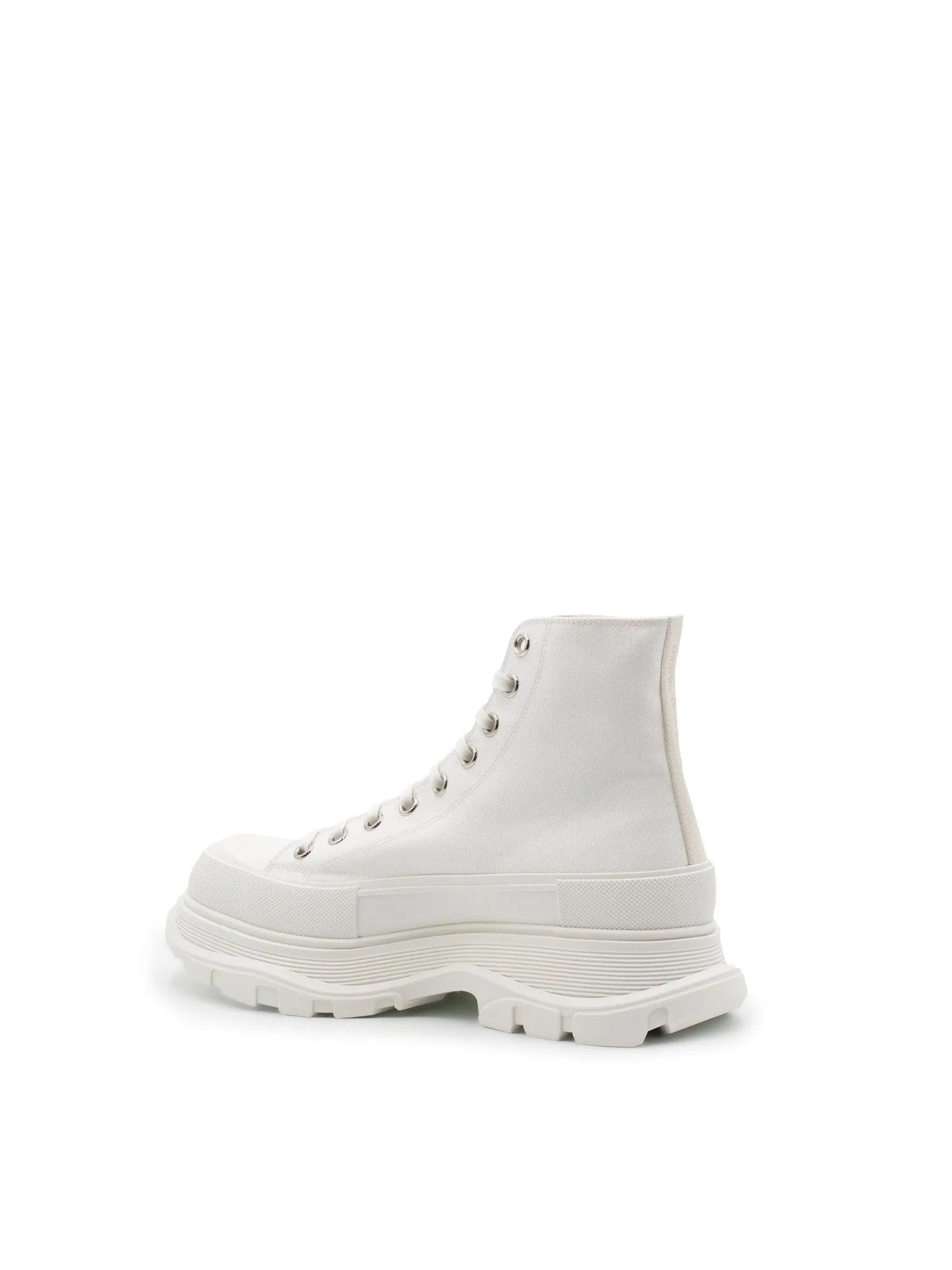 Tread Slick Canvas Lace-Up Boots in White Pirarucu Cowboy Boots