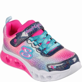 Buckle Closure running on a synthetic track shoes Skechers Flutter Heart Lights Simply Love Trainers
