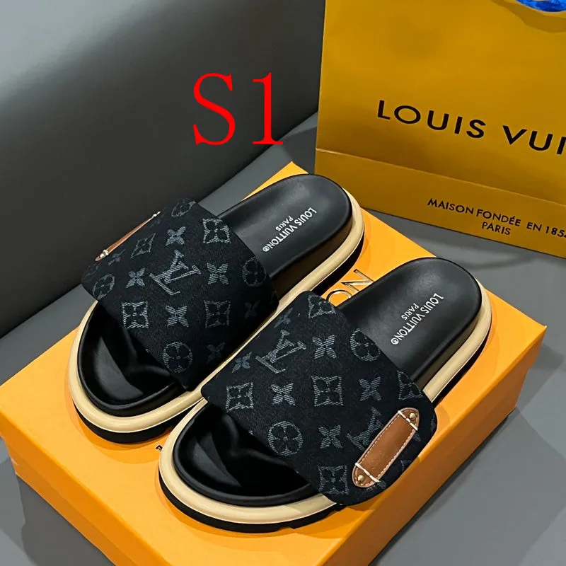 MLS3 Leather slippers Man and Women shoes 35-45 With box Slides Platforms