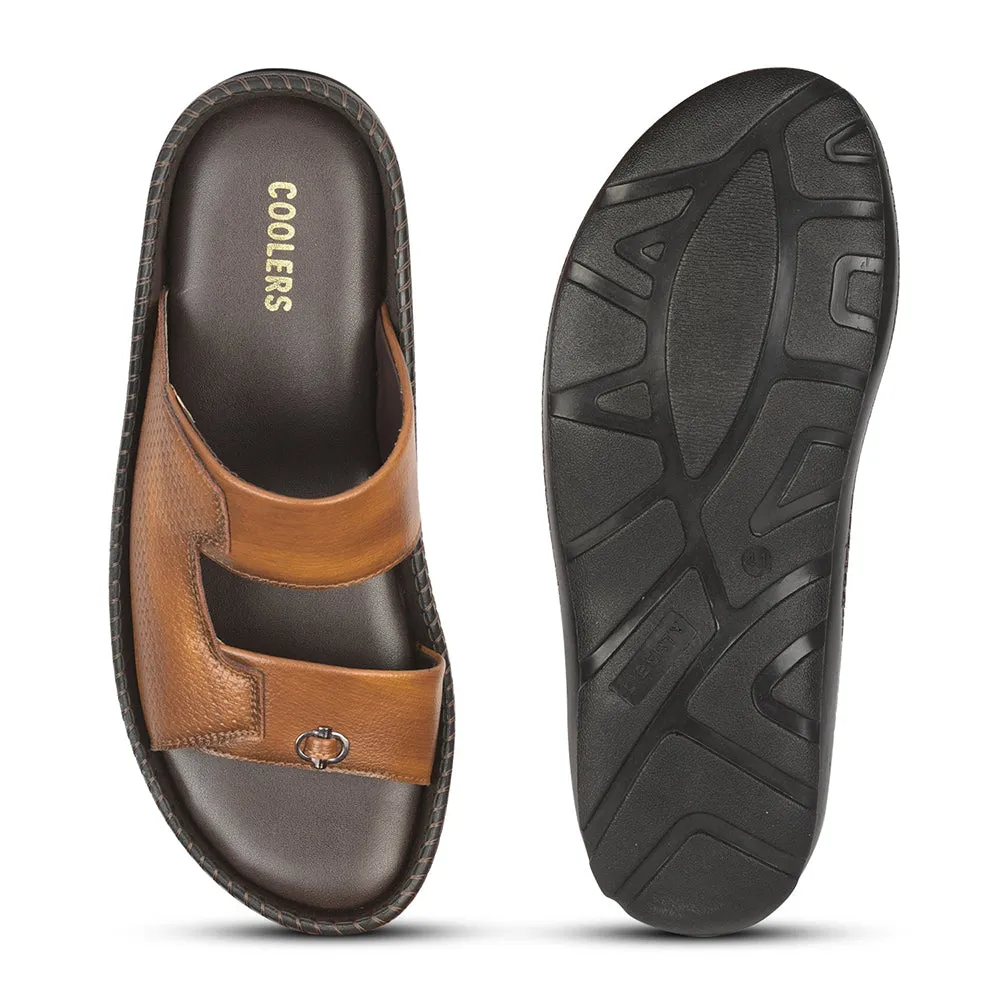 Coolers Casual (Tan) Slippers For Men AVN-21 By Liberty Lace Up Ballerina Slippers