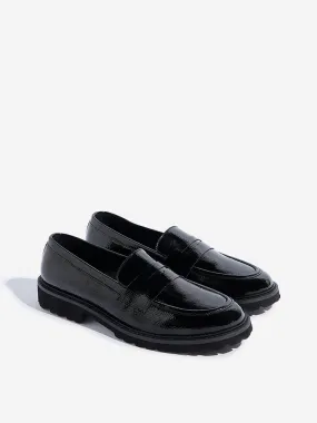 Aeyde Ruth Loafers LUNA BLU Black Glossy Loafers