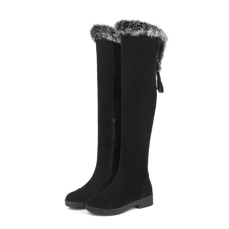 Mohawk - Motorcycle Boots Reviews Rabbit Fur Tassel Over the Knee Boots for Women 3741