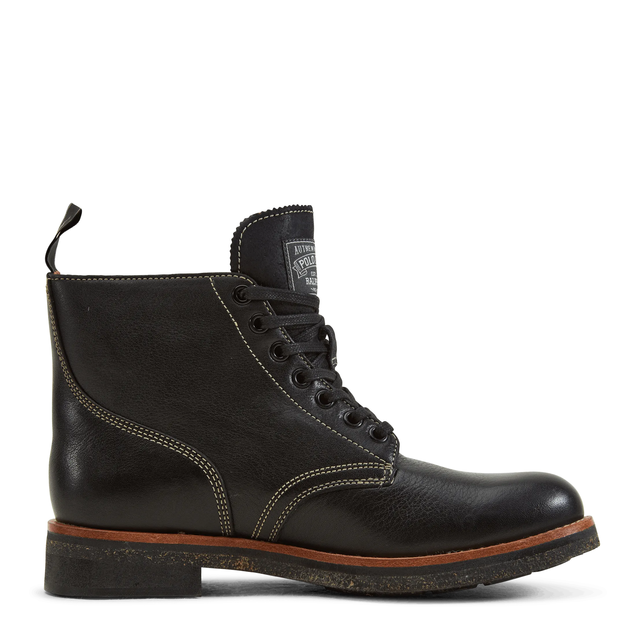 Tumbled Leather Boot Black Adidas Boat Shoes