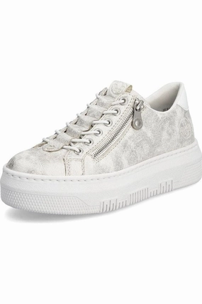 Rieker ladies sneakers M1953-60 in beige gold Chic Accent