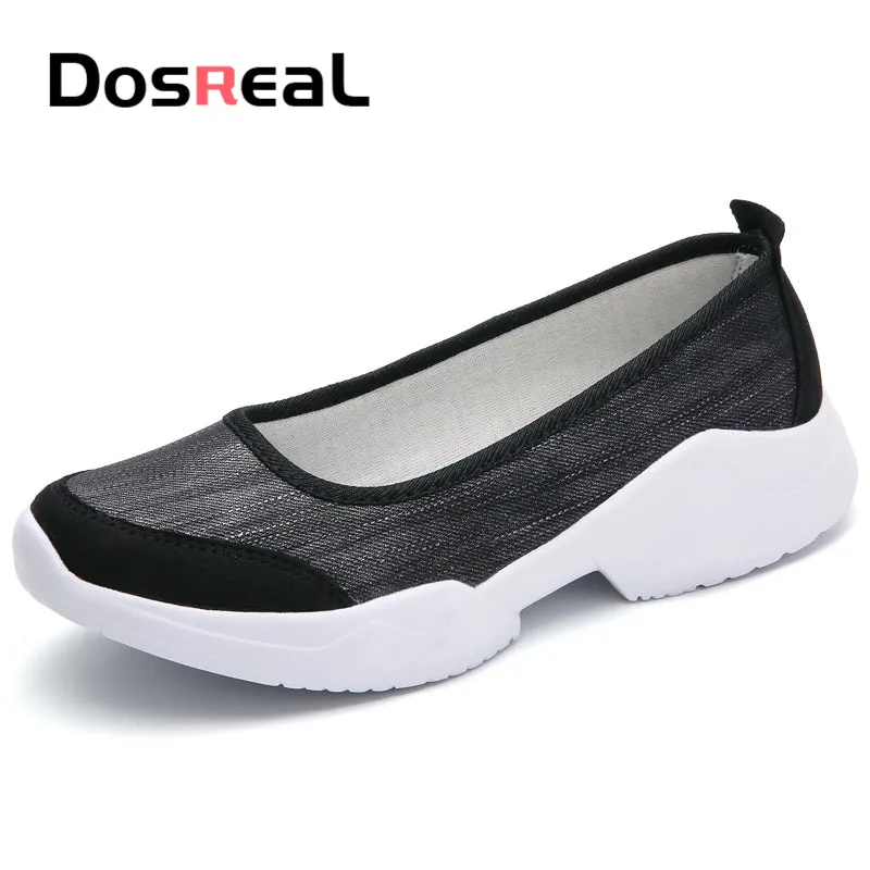 Dosreal Women Shallow Flats Shoes Summer Fashion Mesh Sneakers For Ladies Outdoor Casual Shoes Comfo Alden Loafers Sale