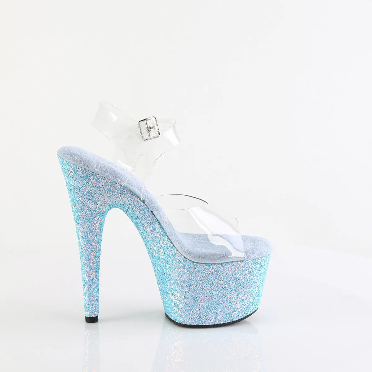 ADORE-708LG Pleaser Clear/Baby Blue Sexy Platform Shoes (Pole Dancing Heels) Stability Asics Shoes